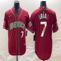 2023 World Cup Mexico #7 Julio Urias red blank majestic baseball jerseys 35