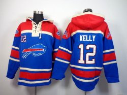 New Nike Buffalo Bills Jim Kelly 12 Blue nfl Hooded Sweatshirt