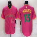 Nike Pittsburgh Pirates #13 Manny Machado pink MLB Baseball jerseys Joint name-BD 02