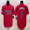 Puerto Rico Baseball #1 Carlos Correa red 2023 World Baseball Classic Replica Player Jersey 09