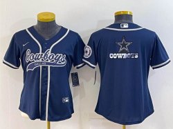 Youth Nike Dallas Cowboys blank blue baseball jerseys Joint name-BD 01