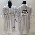 Nike Colorado Rockies blank white majestic baseball jerseys big logo-BD