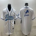 Nike Detroit Lions blank white baseball jerseys Joint name-BD 01