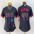 Women Nike Cincinnati Reds #44 Elly De La Cruz black majestic baseball city version -BD 01