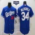 Nike Los Angeles Dodgers #34 Fernando Valenzuela blue Flexbase Authentic Collection Jersey