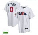 2023 World Cup #0 Ottavino white USA majestic baseball jerseys