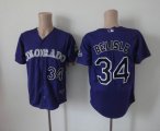 Colorado Rockies BELISLE 34# purple mlb jerseys