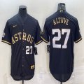 Nike Houston Astros #27 Jose Altuve black gold majestic baseball jerseys-BD