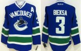 Reebok Vancouver Canucks #3 Kevin Bieksa Blue ice hockey Jersey