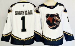 Boston Bruins #1 Jeremy Swayman white ice hockey Jersey-PD