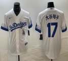 Los Angeles Dodgers #17 Shohei Ohtani white Nike majestic baseball Jersey Joint name -BD 25