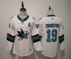 Women Adidas San Jose Sharks #19 Joe Thornton white Ice Hockey jersey