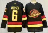 Vancouver Canucks #6 Brock Boeser black hockey jersey-PD