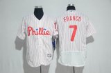 Philadelphia Phillies #7 Maikel Franco white red stripe Flexbase Authentic Collection Jersey