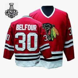 2013 NHL Stanley Cup Chicago Blackhawks 30# BELFOUR Red Jerseys