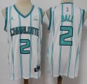 Charlotte Hornets #2 LaMelo Ball white throwback nba Jersey-S8