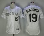 Colorado Rockies #19 Blackmon white Flexbase Authentic Collection Jersey