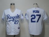 MLB Jerseys Kansas City Royals 27 Pena White jersey