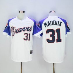 Atlanta Braves #31 Greg Maddux White 1973 Throwback Baseball Jersey