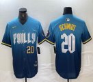 Nike Philadelphia Phillies #20 Mike Schmidt skyblue majestaic baseball jersey city version 03