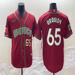 2023 World Cup Mexico #65 Jose Urquidy red majestic baseball jerseys 01