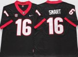 Georgia Bulldogs #16 Kirby Smart Black college NCAA Jersey