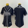 Women Nike Oakland Raiders blank black baseball jerseys Joint name-BD