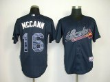 MLB Atlanta Braves 16# Brian McCann Dark Blue Jerseys