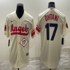 Nike Los Angeles Angels #17 Shohei Ohtani beige majestic baseball jerseys city version-BD