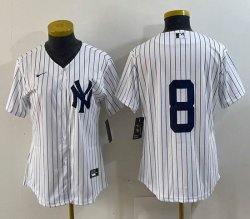 Women Nike New York Yankees #8 majestic baseball Jersey-BD