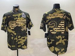 Nike Los Angeles Dodgers #10 Justin Turner green camo Fashion Majestic Baseball Jerseys 01