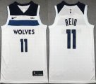 Nike Minnesota Timberwolves #11 Naz Reid white blue basketball jerseys -XD