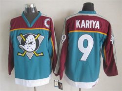 2015 Anaheim Ducks #9 Paul Kariya green red Stitched Hockey Jersey