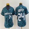 Youth American League #24 #24 Ken Griffey Jr. Nike Teal 2023 MLB All-Star Game Vapor Premier Elite Player Jersey