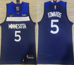 Nike Minnesota Timberwolves #5 Anthony Edwards dark blue basketball jersey-XD