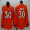 Denver Broncos #30 Phillip Lindsay Nike orange Color Rush Limited Long Sleeves Jerseys