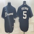 Nike Atlanta Braves #5 Freddie Freeman black majestic baseball jersey inverted version