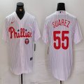 Nike Philadelphia Phillies #55 Ranger Suarez white majestic baseball jerseys 02