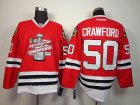 Reebok Chicago Blackhawks 50 crawford red 2013 NHL Stanley Cup Final Champions Silver