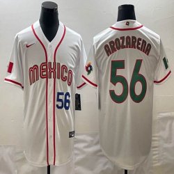 2023 World Cup Mexico #56 Randy Arozarena white green majestic baseball jerseys 03