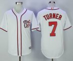 Washington Nationals #7 Trea Turner white baseball jersey