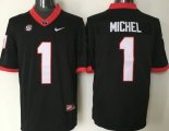 Georgia Bulldogs #1 Sony Michel black College Football Limited Jerseys