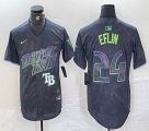 Nike Tampa Bay Rays #24 Eflin black majestic baseball jersey city version 03