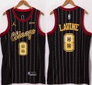 Chicago Bulls #8 Zach Lavine black Jordan logo nba basketball jerseys -XD