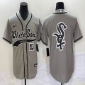 Nike Chicago White Sox blank gray majestic baseball jersey big logo Joint name -BD 01