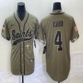 Nike New Orleans Saints #4 Derek Carr green Salute To Service Limited Jersey Joint name-BD