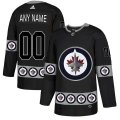 Custom Adidas Winnipeg Jets black fashion ice hockey Jersey