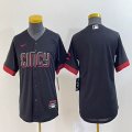 Youth Nike Cincinnati Reds blank black majestic baseball jerseys 03