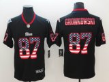 Nike Patriots #87 Rob Gronkowski black Color Rush Limited USA flag Jerseys