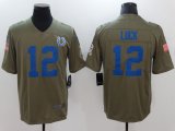 Nike Indianapolis Colts #12 Andrew Luck green USA flag Color Rush Limited Jersey